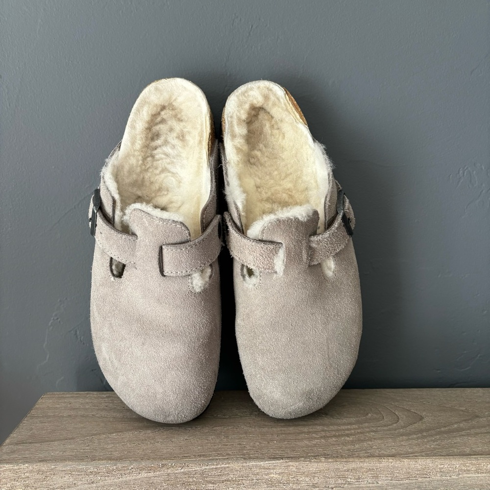 Birkenstock Shearling Boston Clogs Coin 38 Narrow